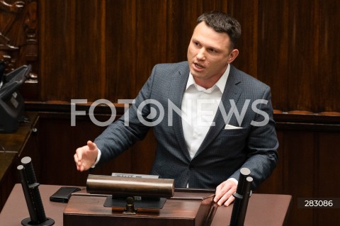  28.11.2023 WARSZAWA SEJM <br />
POSIEDZENIE SEJMU <br />
N/Z SLAWOMIR MENTZEN<br />
FOT. MARCIN BANASZKIEWICZ/FOTONEWS 