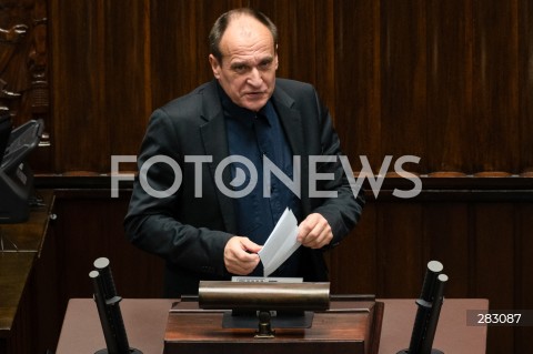  28.11.2023 WARSZAWA SEJM <br />
POSIEDZENIE SEJMU <br />
N/Z PAWEL KUKIZ<br />
FOT. MARCIN BANASZKIEWICZ/FOTONEWS 