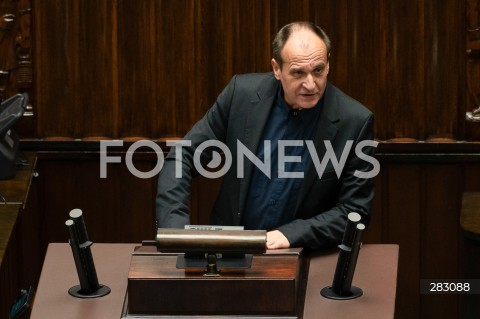  28.11.2023 WARSZAWA SEJM <br />
POSIEDZENIE SEJMU <br />
N/Z PAWEL KUKIZ<br />
FOT. MARCIN BANASZKIEWICZ/FOTONEWS 