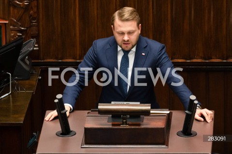  28.11.2023 WARSZAWA SEJM <br />
POSIEDZENIE SEJMU <br />
N/Z JACEKK OZDOBA<br />
FOT. MARCIN BANASZKIEWICZ/FOTONEWS 