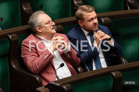  28.11.2023 WARSZAWA SEJM <br />
POSIEDZENIE SEJMU <br />
N/Z MAREK JAKUBIAK JACEK OZDOBA<br />
FOT. MARCIN BANASZKIEWICZ/FOTONEWS 