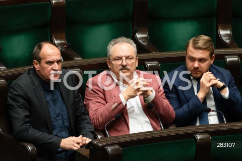  28.11.2023 WARSZAWA SEJM <br />
POSIEDZENIE SEJMU <br />
N/Z PAWEL KUKIZ MAREK JAKUBIAK JACEK OZDOBA<br />
FOT. MARCIN BANASZKIEWICZ/FOTONEWS 