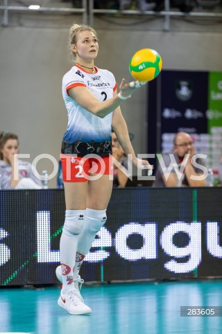  05.12.2023 LODZ <br />
CEV WOMENS CHAMPIONS LEAGUE<br />
LKS COMMERCECON LODZ - SC PROMETEY DNIPRO <br />
N/Z ALEKSANDRA DUDEK SYLWETKA<br />
 