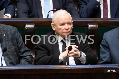  11.12.2023 WARSZAWA SEJM <br />
POSZIEDZENIE SEJMU<br />
WYBOR PREZESA RADY MINISTROW<br />
N/Z JAROSLAW KACZYNSKI<br />
FOT. MARCIN BANASZKIEWICZ/FOTONEWS  