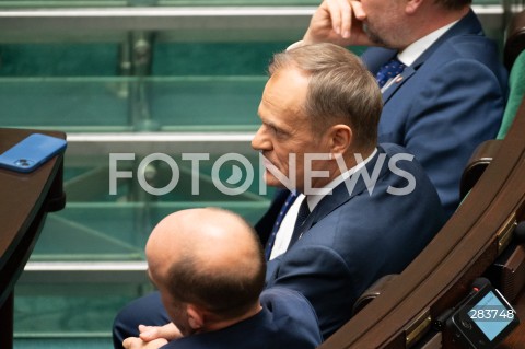  11.12.2023 WARSZAWA SEJM <br />
POSZIEDZENIE SEJMU<br />
WYBOR PREZESA RADY MINISTROW<br />
N/Z DONALD TUSK<br />
FOT. MARCIN BANASZKIEWICZ/FOTONEWS  