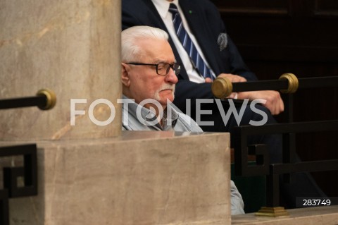  11.12.2023 WARSZAWA SEJM <br />
POSZIEDZENIE SEJMU<br />
WYBOR PREZESA RADY MINISTROW<br />
N/Z LECH WALESA<br />
FOT. MARCIN BANASZKIEWICZ/FOTONEWS  