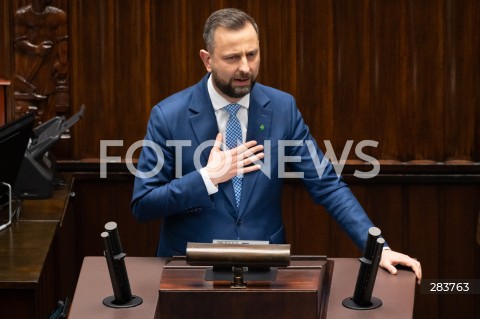  11.12.2023 WARSZAWA SEJM <br />
POSZIEDZENIE SEJMU<br />
WYBOR PREZESA RADY MINISTROW<br />
N/Z WLADYSLAW KOSINIAK KAMYSZ<br />
FOT. MARCIN BANASZKIEWICZ/FOTONEWS  