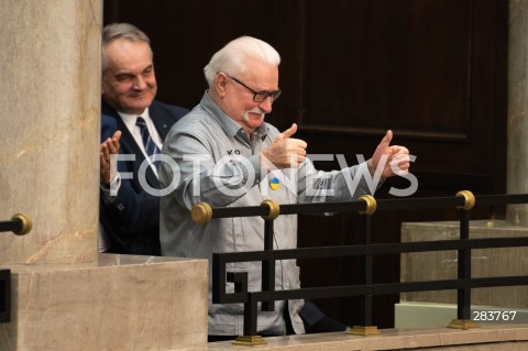  11.12.2023 WARSZAWA SEJM <br />
POSZIEDZENIE SEJMU<br />
WYBOR PREZESA RADY MINISTROW<br />
N/Z WALDEMAR PAWLAK LECH WALESA<br />
FOT. MARCIN BANASZKIEWICZ/FOTONEWS  