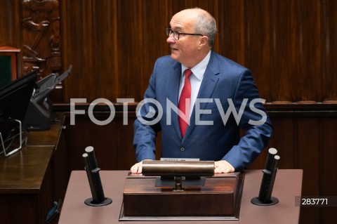  11.12.2023 WARSZAWA SEJM <br />
POSZIEDZENIE SEJMU<br />
WYBOR PREZESA RADY MINISTROW<br />
N/Z WLODZIMIERZ CZARZASTY<br />
FOT. MARCIN BANASZKIEWICZ/FOTONEWS  