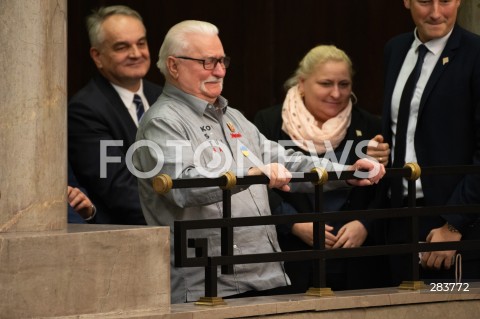  11.12.2023 WARSZAWA SEJM <br />
POSZIEDZENIE SEJMU<br />
WYBOR PREZESA RADY MINISTROW<br />
N/Z WALDEMAR PAWLAK LECH WALESA<br />
FOT. MARCIN BANASZKIEWICZ/FOTONEWS  