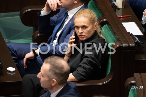  11.12.2023 WARSZAWA SEJM <br />
POSZIEDZENIE SEJMU<br />
WYBOR PREZESA RADY MINISTROW<br />
N/Z BARBARA NOWACKA<br />
FOT. MARCIN BANASZKIEWICZ/FOTONEWS  