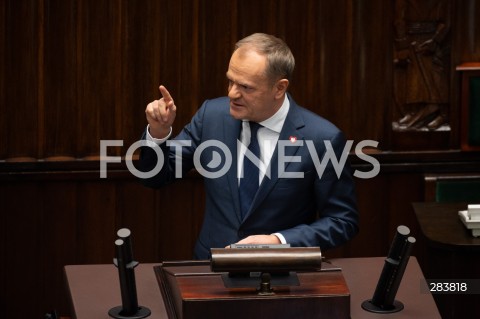  11.12.2023 WARSZAWA SEJM <br />
POSZIEDZENIE SEJMU<br />
WYBOR PREZESA RADY MINISTROW<br />
N/Z DONALD TUSK<br />
FOT. MARCIN BANASZKIEWICZ/FOTONEWS  