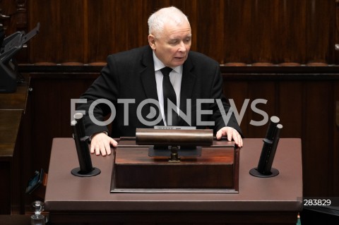  11.12.2023 WARSZAWA SEJM <br />
POSZIEDZENIE SEJMU<br />
WYBOR PREZESA RADY MINISTROW<br />
N/Z JAROSLAW KACZYNSKI<br />
FOT. MARCIN BANASZKIEWICZ/FOTONEWS  