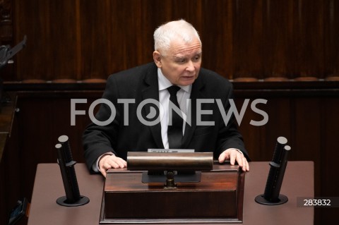  11.12.2023 WARSZAWA SEJM <br />
POSZIEDZENIE SEJMU<br />
WYBOR PREZESA RADY MINISTROW<br />
N/Z JAROSLAW KACZYNSKI<br />
FOT. MARCIN BANASZKIEWICZ/FOTONEWS  