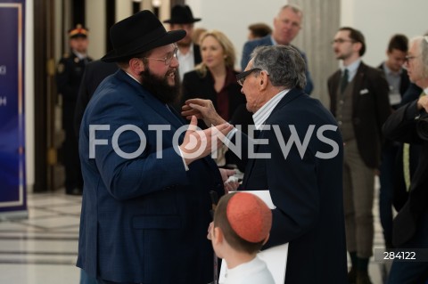  14.12.2023 WARSZAWA<br />
UROCZYSTOSC ZAPALENIA MENORY CHANUKOWEJ W SEJMIE RP<br />
N/Z SZALOM DOW BER STAMBLER MARIAN TURSKI<br />
FOT. MARCIN BANASZKIEWICZ/FOTONEWS  