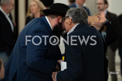  14.12.2023 WARSZAWA<br />
UROCZYSTOSC ZAPALENIA MENORY CHANUKOWEJ W SEJMIE RP<br />
N/Z SZALOM DOW BER STAMBLER MARIAN TURSKI<br />
FOT. MARCIN BANASZKIEWICZ/FOTONEWS  