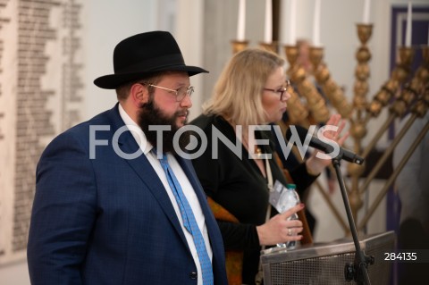  14.12.2023 WARSZAWA<br />
UROCZYSTOSC ZAPALENIA MENORY CHANUKOWEJ W SEJMIE RP<br />
N/Z SZALOM DOW BER STAMBLER<br />
FOT. MARCIN BANASZKIEWICZ/FOTONEWS  