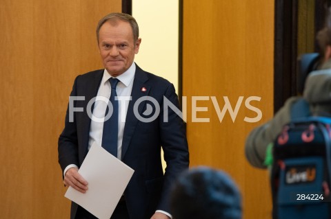  27.12.2023 WARSZAWA<br />
KONFERENCJA PRASOWA PREMIERA DONALDA TUSKA<br />
N/Z PREMIER DONALD TUSK<br />
FOT. MARCIN BANASZKIEWICZ/FOTONEWS  