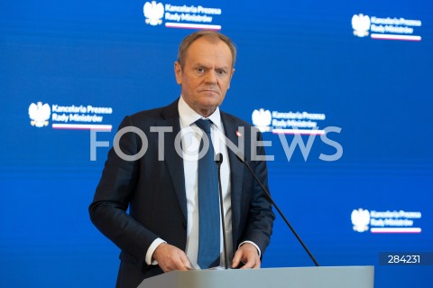  27.12.2023 WARSZAWA<br />
KONFERENCJA PRASOWA PREMIERA DONALDA TUSKA<br />
N/Z PREMIER DONALD TUSK<br />
FOT. MARCIN BANASZKIEWICZ/FOTONEWS  