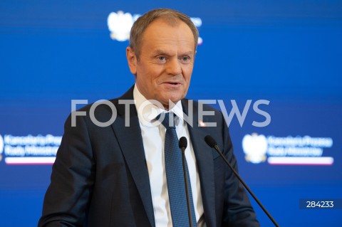  27.12.2023 WARSZAWA<br />
KONFERENCJA PRASOWA PREMIERA DONALDA TUSKA<br />
N/Z PREMIER DONALD TUSK<br />
FOT. MARCIN BANASZKIEWICZ/FOTONEWS  