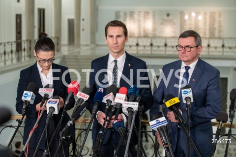  18.01.2024 WARSZAWA SEJM <br />
POSIEDZENIE SEJMU RP<br />
N/Z MALGORZATA GOLINSKA KACPER PLAZYNSKI JERZY POLACZEK<br />
FOT. MARCIN BANASZKIEWICZ/FOTONEWS  