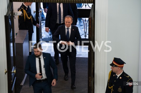  18.01.2024 WARSZAWA SEJM <br />
POSIEDZENIE SEJMU RP<br />
N/Z PREMIER DONALD TUSK<br />
FOT. MARCIN BANASZKIEWICZ/FOTONEWS  