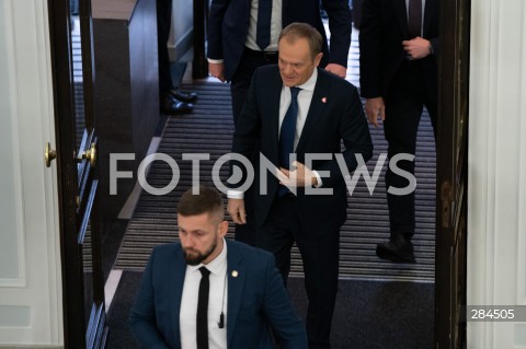  18.01.2024 WARSZAWA SEJM <br />
POSIEDZENIE SEJMU RP<br />
N/Z PREMIER DONALD TUSK<br />
FOT. MARCIN BANASZKIEWICZ/FOTONEWS  