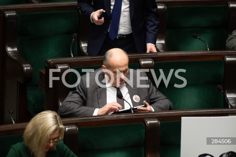  18.01.2024 WARSZAWA SEJM <br />
POSIEDZENIE SEJMU RP<br />
N/Z ZBIGNIEW RAU<br />
FOT. MARCIN BANASZKIEWICZ/FOTONEWS  