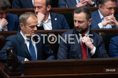  18.01.2024 WARSZAWA SEJM <br />
POSIEDZENIE SEJMU RP<br />
N/Z DONALD TUSK WLADYSLAW KOSINIAK KAMYSZ<br />
FOT. MARCIN BANASZKIEWICZ/FOTONEWS  