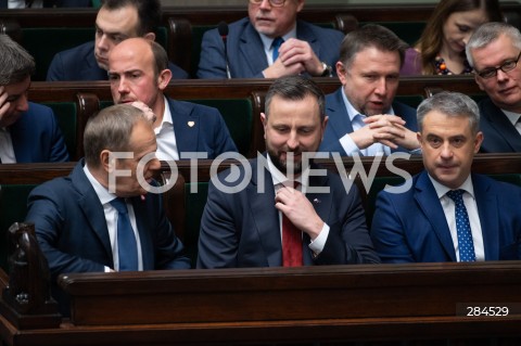  18.01.2024 WARSZAWA SEJM <br />
POSIEDZENIE SEJMU RP<br />
N/Z DONALD TUSK WLADYSLAW KOSINIAK KAMYSZ KRZYSZTOF GAWKOWSKI<br />
FOT. MARCIN BANASZKIEWICZ/FOTONEWS  