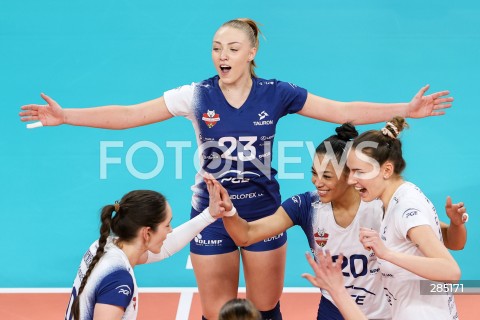  12.02.2024 RZESZOW <br />
SIATKOWKA <br />
TAURONLIGA LIGA SIATKOWKI KOBIET LSK 2023/2024 <br />
POLISH WOMEN VOLLEYBALL LEAGUE <br />
MECZ PGE RYSICE RZESZOW - BKS BOSTIK ZGO BIELSKO BIALA <br />
N/Z MAGDA KUBAS AMANDA CONEO WERONIKA CENTKA RADOSC EMOCJE <br />
 