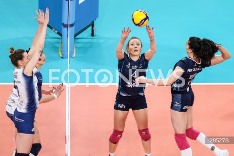  19.02.2024 RZESZOW <br />
SIATKOWKA <br />
TAURON PUCHAR POLSKI KOBIET 2023/2024 <br />
1/4 FINALU - CWIERCFINAL <br />
POLISH WOMEN VOLLEYBALL CUP<br />
MECZ PGE RYSICE RZESZOW - GRUPA AZOTY CHEMIK POLICE <br />
N/Z MARLENA KOWALEWSKA IGA WASILEWSKA <br />
 