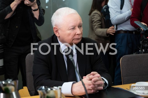  15.03.2024 WARSZAWA<br />
KOMISJA SLEDCZA DS. PEGASUSA<br />
N/Z JAROSLAW KACZYNSKI<br />
FOT. MARCIN BANASZKIEWICZ/FOTONEWS  