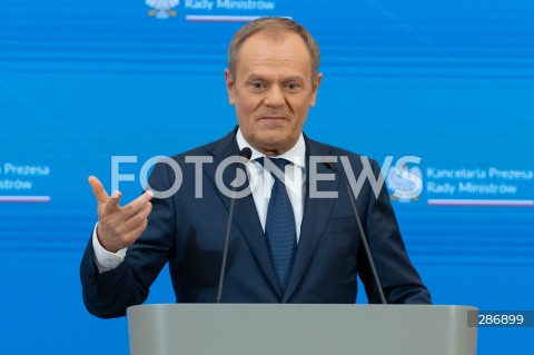 Konferencja prasowa premiera Donalda Tuska w Warszawie