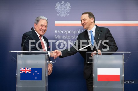 Konferencja prasowa ministrów spraw zagranicznych Polski i Nowej Zelandii w Warszawie