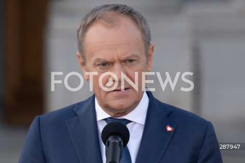  11.04.2024 WARSZAWA<br />
WIZYTA PRZEWODNICZACEGO RADY EUROPEJSKIEJ CHARLESA MICHELA<br />
<br />
THE PRESIDENT OF THE EUROPEAN COUNCIL CHARLES MICHEL VISITS WARSAW <br />
<br />
N/Z PREMIER DONALD TUSK<br />
FOT. MARCIN BANASZKIEWICZ/FOTONEWS 