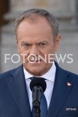  11.04.2024 WARSZAWA<br />
WIZYTA PRZEWODNICZACEGO RADY EUROPEJSKIEJ CHARLESA MICHELA<br />
<br />
THE PRESIDENT OF THE EUROPEAN COUNCIL CHARLES MICHEL VISITS WARSAW <br />
<br />
N/Z PREMIER DONALD TUSK<br />
FOT. MARCIN BANASZKIEWICZ/FOTONEWS 