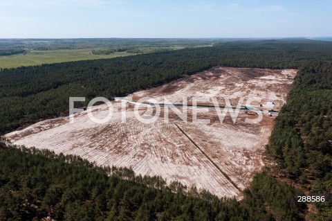  02.05.2024 SLAJSZEWO<br />
OKOLICE BUDOWY ELEKTROWNI JADROWEJ W SLAJSZEWIE<br />
N/Z WIDOK Z DRONA NA MIEJSCE WYCINKI POD BUDOWE ELEKTROWNI JADROWEJ W SLAJSZEWIE<br />
 