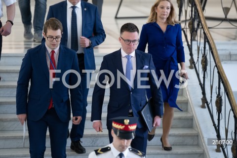  08.05.2024 WARSZAWA<br />
KONFERENCJA PRASOWA MARSZALKA SEJMU SZYMONA HOLOWNI<br />
N/Z SZYMON HOLOWNIA<br />
FOT. MARCIN BANASZKIEWICZ/FOTONEWS 