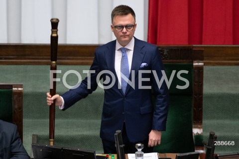  08.05.2024 WARSZAWA<br />
POSIEDZENIE SEJMU RP<br />
N/Z MARSZALEK SZYMON HOLOWNIA<br />
FOT. MARCIN BANASZKIEWICZ/FOTONEWS 