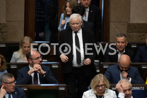  08.05.2024 WARSZAWA<br />
POSIEDZENIE SEJMU RP<br />
N/Z JAROSLAW KACZYNSKI<br />
FOT. MARCIN BANASZKIEWICZ/FOTONEWS 