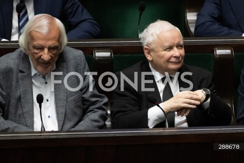  08.05.2024 WARSZAWA<br />
POSIEDZENIE SEJMU RP<br />
N/Z RYSZARD TERLECKI JAROSLAW KACZYNSKI<br />
FOT. MARCIN BANASZKIEWICZ/FOTONEWS 