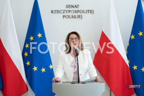  08.05.2024 WARSZAWA<br />
KONFERENCJA PRASOWA MARSZALEK SENATU MALGORZATY KIDAWY BLONSKIEJ<br />
N/Z MALGORZATA KIDAWA BLONSKA<br />
FOT. MARCIN BANASZKIEWICZ/FOTONEWS 