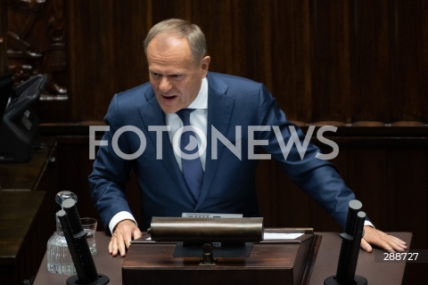  09.05.2024 WARSZAWA<br />
POSIEDZENIE SEJMU RP<br />
N/Z PREMIER DONALD TUSK<br />
FOT. MARCIN BANASZKIEWICZ/FOTONEWS  