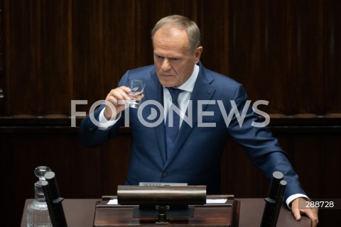  09.05.2024 WARSZAWA<br />
POSIEDZENIE SEJMU RP<br />
N/Z PREMIER DONALD TUSK<br />
FOT. MARCIN BANASZKIEWICZ/FOTONEWS  