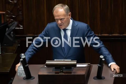  09.05.2024 WARSZAWA<br />
POSIEDZENIE SEJMU RP<br />
N/Z PREMIER DONALD TUSK<br />
FOT. MARCIN BANASZKIEWICZ/FOTONEWS  