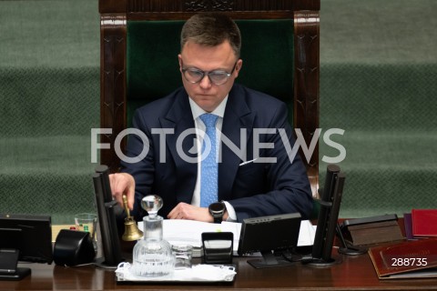  09.05.2024 WARSZAWA<br />
POSIEDZENIE SEJMU RP<br />
N/Z MARSZALEK SEJMU SZYMON HOLOWNIA<br />
FOT. MARCIN BANASZKIEWICZ/FOTONEWS  