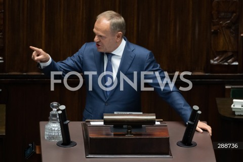  09.05.2024 WARSZAWA<br />
POSIEDZENIE SEJMU RP<br />
N/Z PREMIER DONALD TUSK<br />
FOT. MARCIN BANASZKIEWICZ/FOTONEWS  