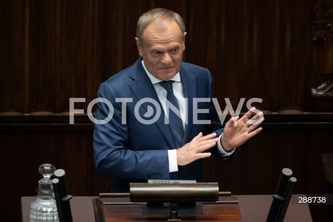  09.05.2024 WARSZAWA<br />
POSIEDZENIE SEJMU RP<br />
N/Z PREMIER DONALD TUSK<br />
FOT. MARCIN BANASZKIEWICZ/FOTONEWS  