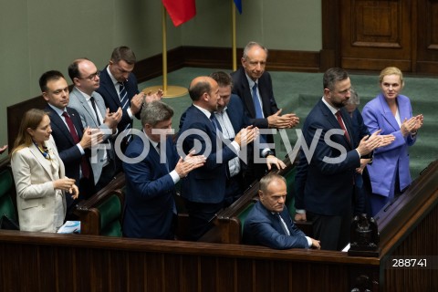  09.05.2024 WARSZAWA<br />
POSIEDZENIE SEJMU RP<br />
N/Z PREMIER DONALD TUSK MINISTROWIE RZADU<br />
FOT. MARCIN BANASZKIEWICZ/FOTONEWS  